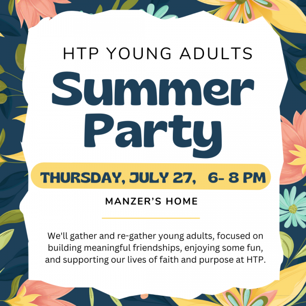 Young Adult gathering at Manzer’s July 27